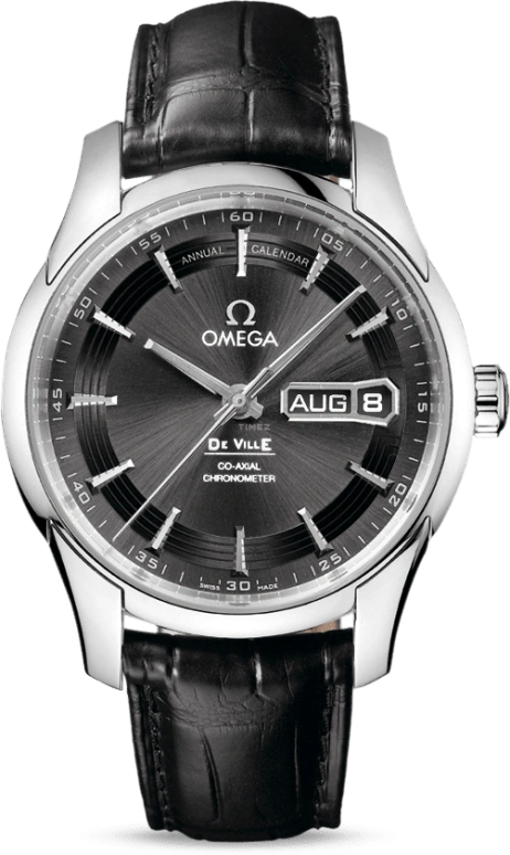 Omega,De Ville 41mm,41mm,Stainless Steel,Grey,Automatic,Annual Calendar,Month,Date,Co-Axial Escapement,60hours,In-house Caliber,431,431.33.41.22.06.001