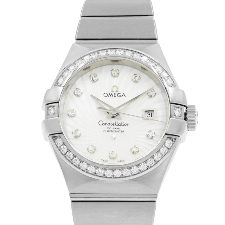 Omega,Constellation 31mm,31mm,White Gold,White,Automatic,Day,50hours,123,123.55.31.20.55.003