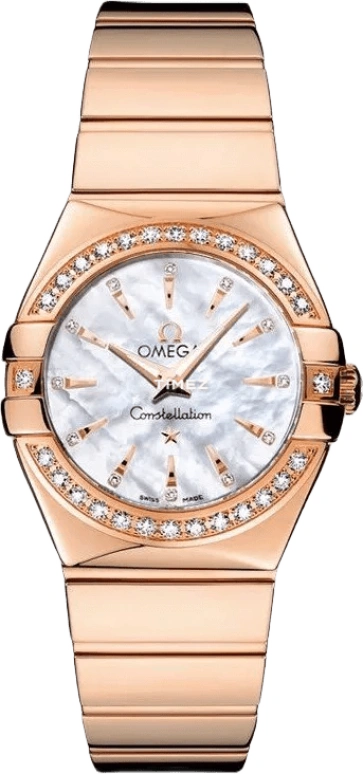 Omega,Constellation 27mm,27mm,Red Gold,White,Quartz,30000hours,In-house Caliber,123,123.55.27.60.55.006