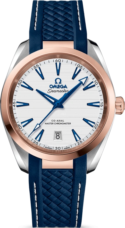 Omega,Aqua Terra 38mm,38mm,Sedna Gold,Stainless Steel,Silver,Automatic,Date,Co-Axial Escapement,220,220.22.38.20.02.001