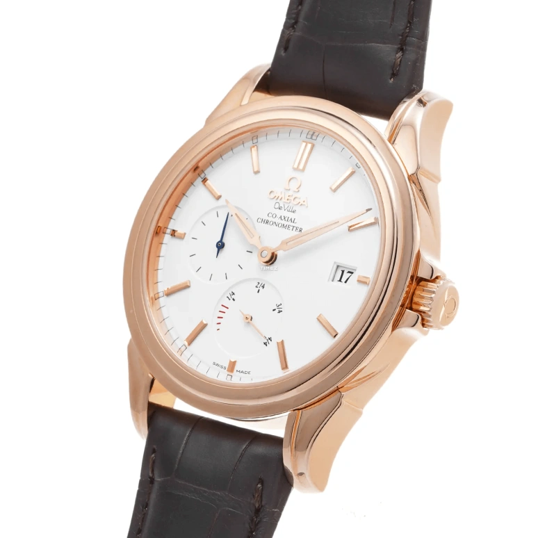 Omega,De Ville 38.70mm,38.70mm,Red Gold,White,Automatic,Day,Power Reserve Indicator,4652,4652.20.32