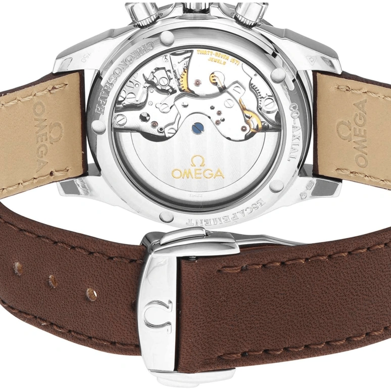Omega,De Ville 35mm,35mm,White Gold,Brown,Automatic,Chronograph,Day,4679,4679.60.37