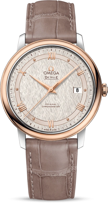 Omega,De Ville 39.50mm,39.50mm,Red Gold,Stainless Steel,Silver,Automatic,Date,Co-Axial Escapement,424,424.23.40.20.02.003
