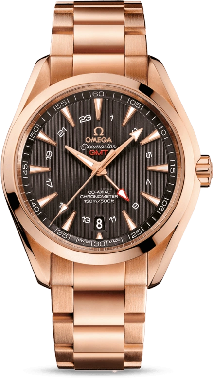 Omega,Aqua Terra 43mm,43mm,Red Gold,Grey,Automatic,Date,Co-Axial Escapement,231,231.50.43.22.06.002