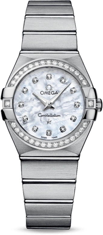 Omega,Constellation 27mm,27mm,Stainless Steel,White,Quartz,30000hours,In-house Caliber,123,123.15.27.60.55.001