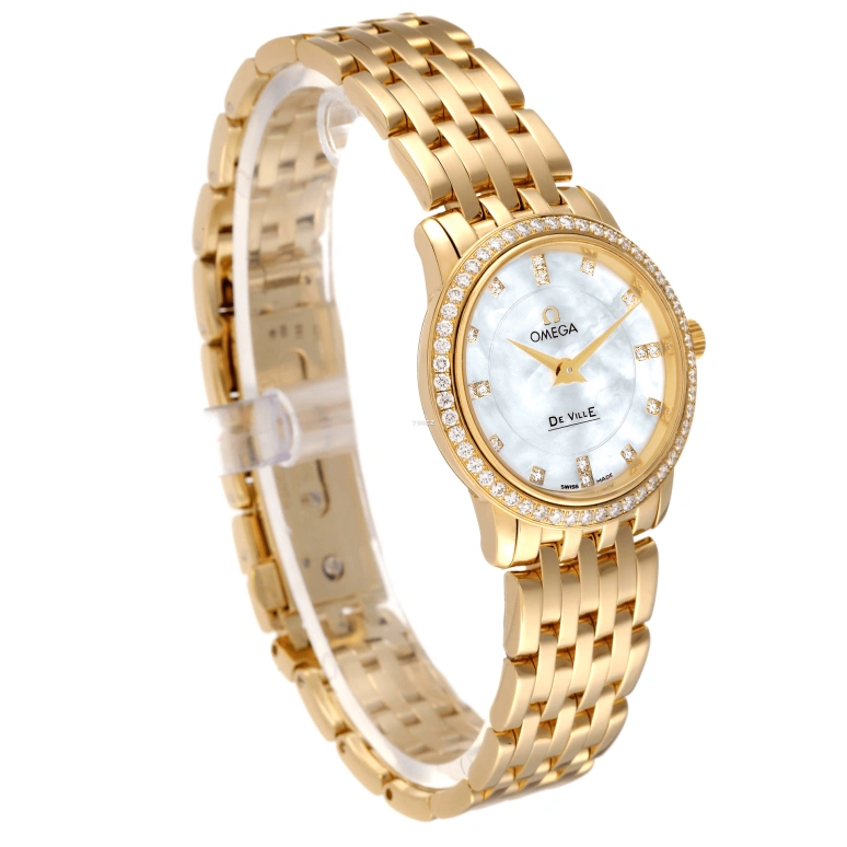 Omega,De Ville 27mm,27mm,Yellow Gold,White,Quartz,30000hours,In-house Caliber,413,413.55.27.60.55.001