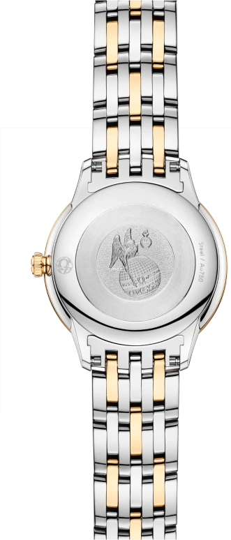 Omega,De Ville 27.50mm,27.50mm,Stainless Steel,Yellow Gold,White,Quartz,In-house Caliber,Sapphire,Crystal Glass,434,434.25.28.60.55.001