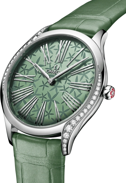 Omega,De Ville 36mm,36mm,Stainless Steel,Green,Quartz,In-house Caliber,Glass,428,428.18.36.60.10.002