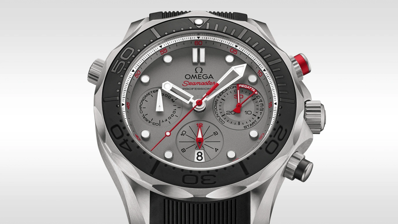 Omega,Seamaster Diver 300M 44mm,44mm,Titanium,Grey,Automatic,Chronograph,Date,Co-Axial Escapement,Column Wheel,52hours,In-house Caliber,212,212.92.44.50.99.001