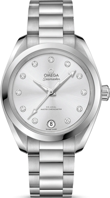 Omega,Aqua Terra 34mm,34mm,Stainless Steel,Grey,Automatic,Date,Co-Axial Escapement,220,220.10.34.20.60.001