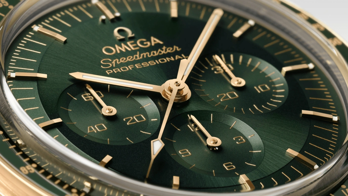 Omega,Speedmaster 42mm,42mm,Ceramic,Moonshine Gold,Green,Handwound,Chronograph,50hours,310,310.60.42.50.10.001