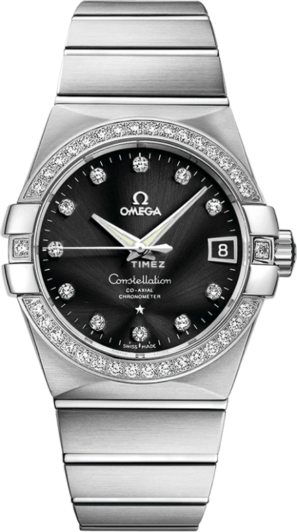 Omega,Constellation 38mm,38mm,White Gold,Black,Automatic,Day,60hours,123,123.55.38.21.51.001