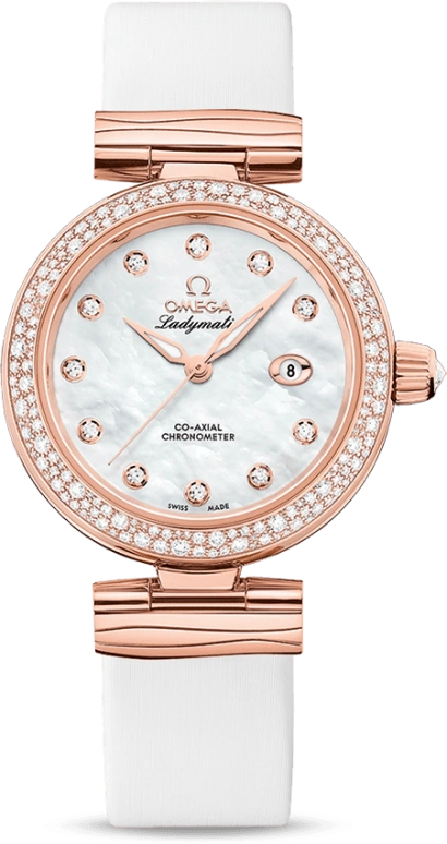 Omega,LadyMatic 34mm,34mm,Sedna Gold,White,Automatic,Date,Co-Axial Escapement,425,425.67.34.20.55.008