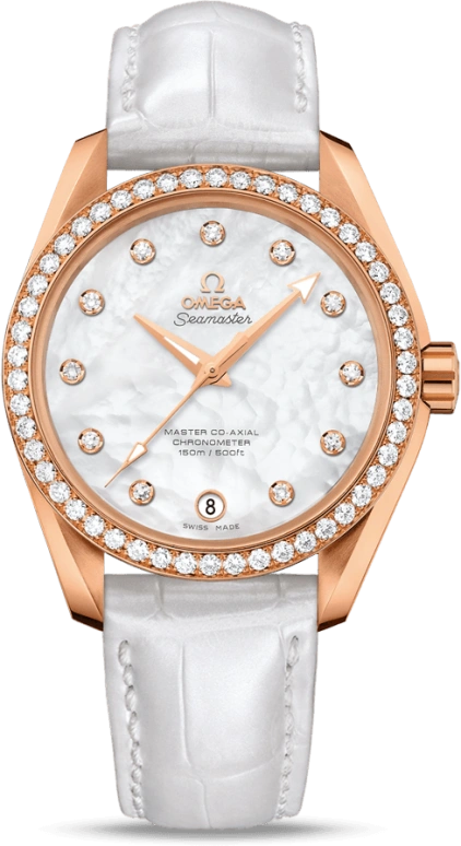 Omega,Aqua Terra 38.50mm,38.50mm,Red Gold,White,Automatic,Date,Co-Axial Escapement,231,231.58.39.21.55.001