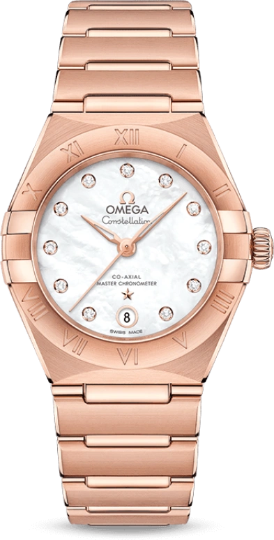 Omega,Constellation 29mm,29mm,Sedna Gold,White,Automatic,Date,Co-Axial Escapement,131,131.50.29.20.55.001