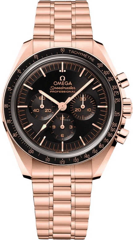 Omega,Speedmaster 42mm,42mm,Sedna Gold,Black,Handwound,Chronograph,50hours,310,310.60.42.50.01.001