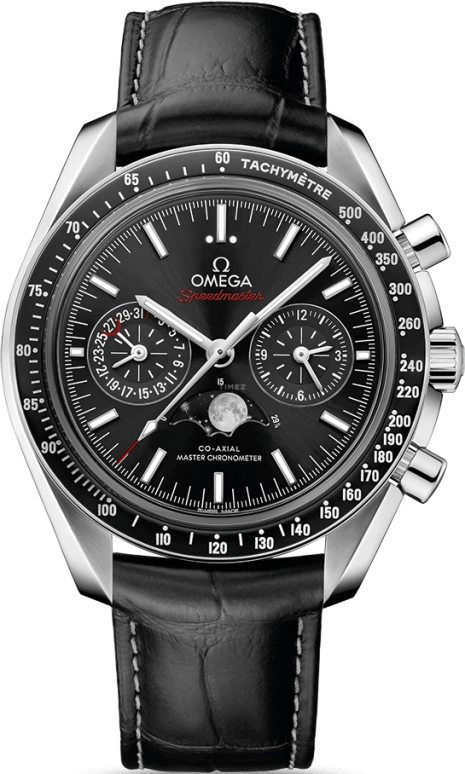 Omega,Speedmaster (Non-Moonwatch) 44.25mm,44.25mm,Ceramic,Stainless Steel,Black,Automatic,Chronograph,Moonphase,Date,Co-Axial Escapement,60hours,In-house Caliber,304,304.33.44.52.01.001