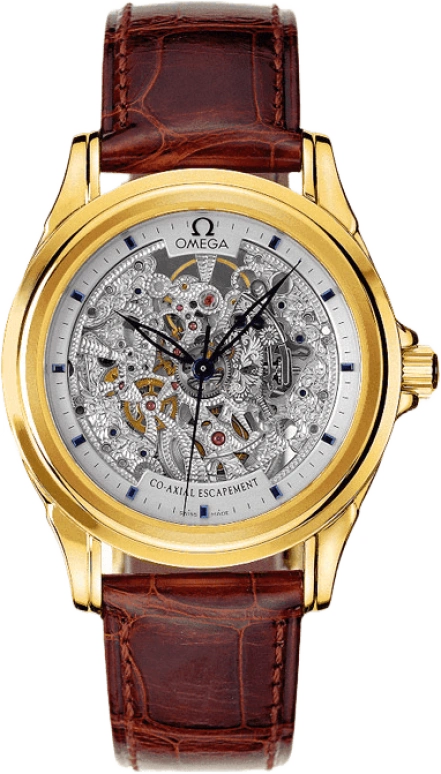 Omega,De Ville 37.50mm,37.50mm,Yellow Gold,Silver,Automatic,Co-Axial Escapement,48hours,5912,5912.30.22