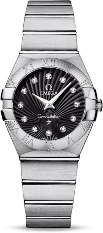Omega,Constellation 27mm,27mm,Stainless Steel,Black,Quartz,30000hours,In-house Caliber,123,123.10.27.60.51.001