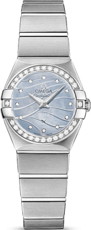 Omega,Constellation 24mm,24mm,Stainless Steel,Blue,Quartz,30000hours,In-house Caliber,123,123.15.24.60.57.001