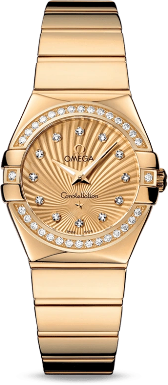 Omega,Constellation 27mm,27mm,Yellow Gold,Champagne,Quartz,30000hours,In-house Caliber,123,123.55.27.60.58.002