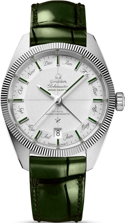 Omega,Globemaster 41mm,41mm,Platinum,Silver,Automatic,Annual Calendar,Month,Date,Zodiac Indications,60hours,In-house Caliber,130,130.93.41.22.99.002