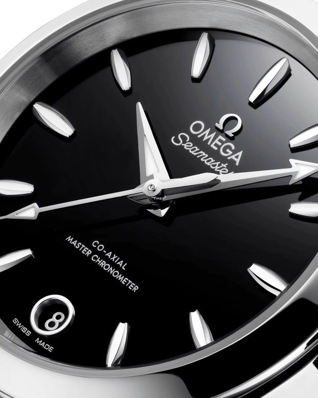 Omega,Aqua Terra 34mm,34mm,Stainless Steel,Black,Automatic,Day,Anti-magnetic,220,220.10.34.20.01.001