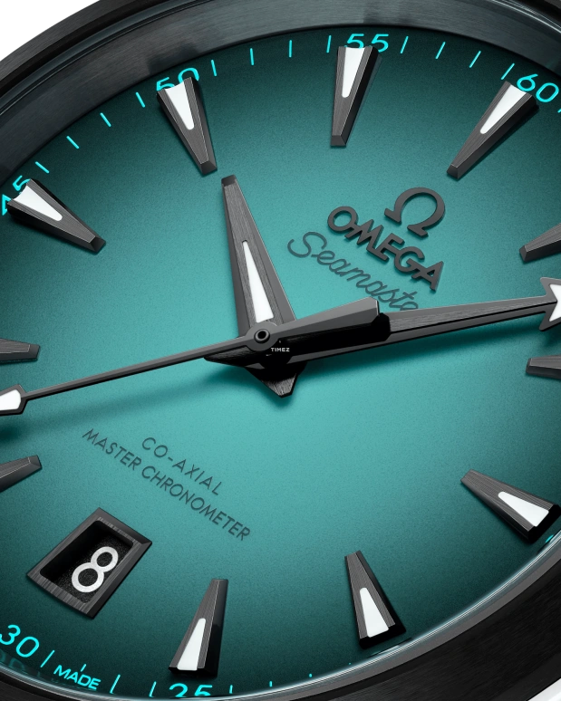 Omega,Aqua Terra 38mm,38mm,Stainless Steel,Ceramic,Gradient,Turquoise,Automatic,Day,Anti-magnetic,220,220.32.38.20.03.001