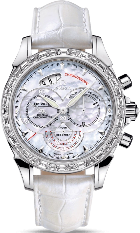 Omega,De Ville 41mm,41mm,Palladium,White,Automatic,Chronograph,Date,Co-Axial Escapement,Column Wheel,52hours,In-house Caliber,422,422.98.41.50.05.001