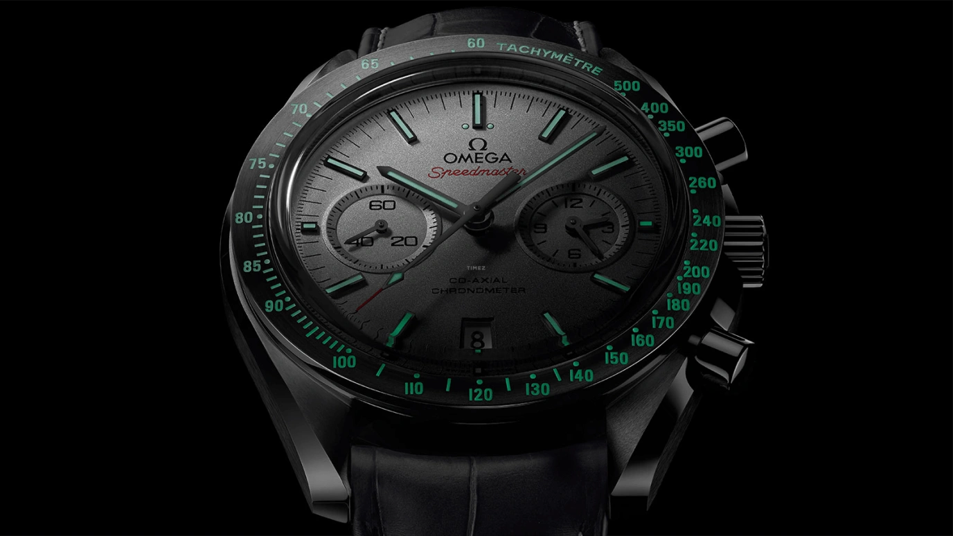 Omega,Speedmaster (Non-Moonwatch) 44.25mm,44.25mm,Ceramic,Grey,Automatic,Chronograph,Date,Co-Axial Escapement,Column Wheel,60hours,In-house Caliber,311,311.93.44.51.99.002