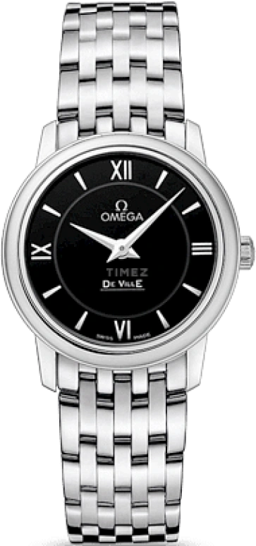 Omega,De Ville 27.40mm,27.40mm,Stainless Steel,Black,Quartz,Zodiac Indications,30000hours,424,424.10.27.60.01.001