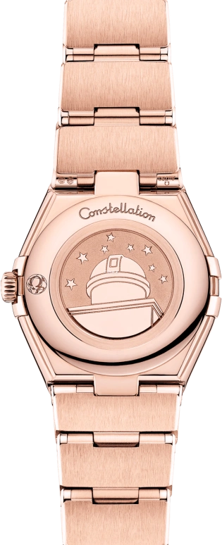 Omega,Constellation 25mm,25mm,Sedna Gold,Rose Gold,Quartz,In-house Caliber,Sapphire,Crystal Glass,131,131.55.25.60.52.001