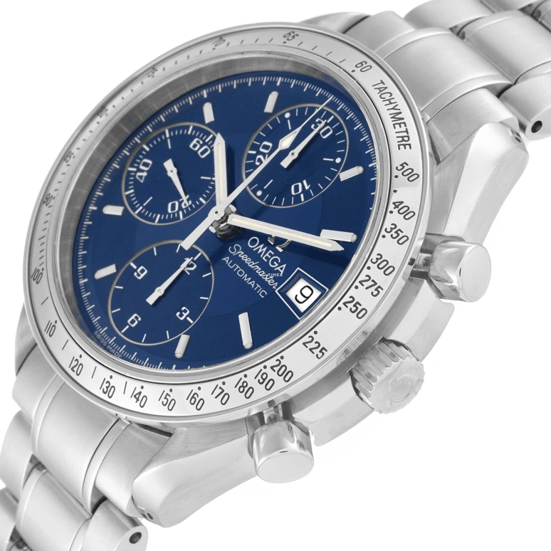 Omega,Speedmaster 39mm,39mm,Stainless Steel,Blue,Automatic,Chronograph,Day,3513,3513.80.00