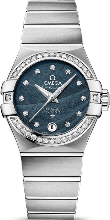 Omega,Constellation 27mm,27mm,Stainless Steel,Blue,Automatic,Day,50hours,123,123.15.27.20.53.001