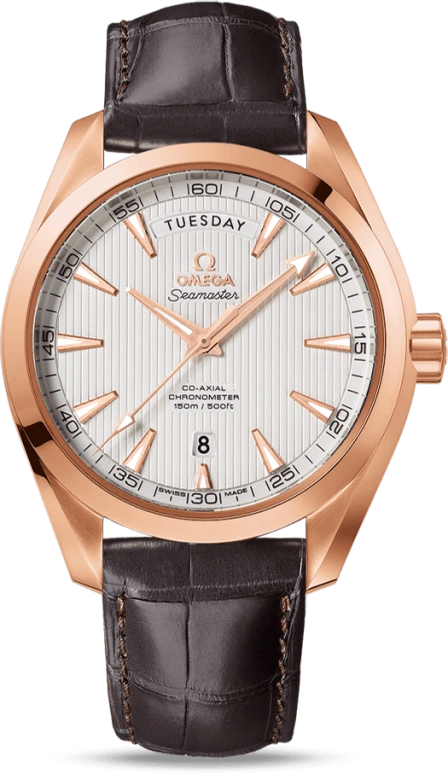 Omega,Aqua Terra 41.50mm,41.50mm,Red Gold,Silver,Automatic,Date,Day,Co-Axial Escapement,231,231.53.42.22.02.001