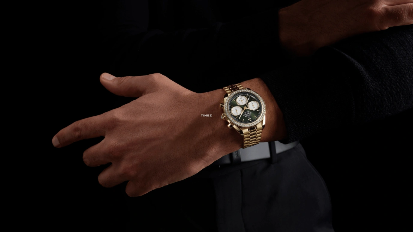 Omega,Speedmaster 38mm,38mm,Moonshine Gold,Green,Automatic,Chronograph,Day,324,324.55.38.50.60.001