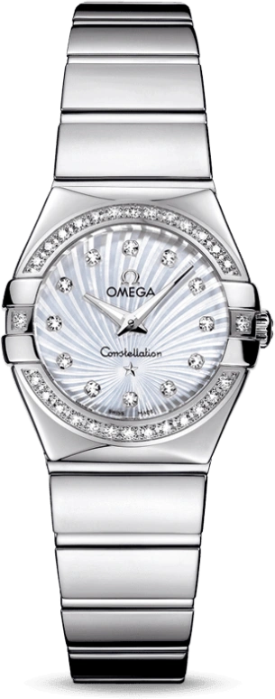 Omega,Constellation 24mm,24mm,Stainless Steel,White,Quartz,30000hours,In-house Caliber,123,123.15.24.60.55.004