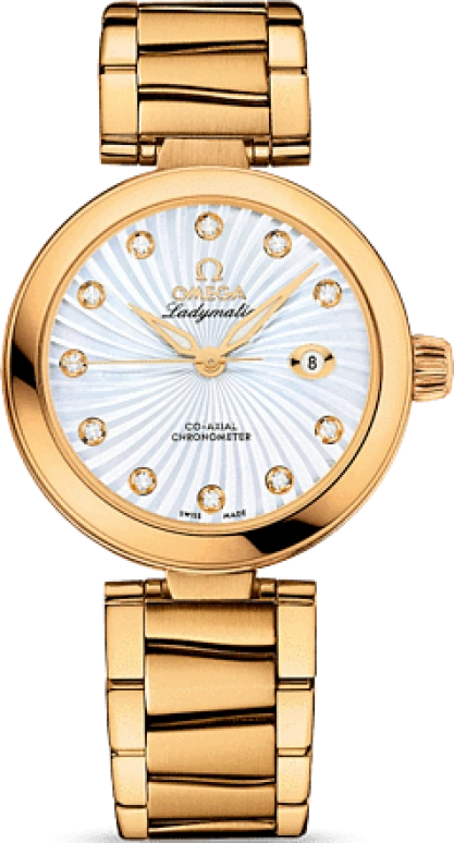 Omega,LadyMatic 34mm,34mm,Yellow Gold,White,Automatic,Date,Zodiac Indications,Co-Axial Escapement,425,425.60.34.20.55.002
