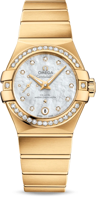 Omega,Constellation 27mm,27mm,Yellow Gold,White,Automatic,Date,Co-Axial Escapement,127,127.55.27.20.55.002