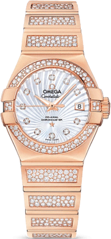 Omega,Constellation 27mm,27mm,Red Gold,White,Automatic,Date,Co-Axial Escapement,123,123.55.27.20.55.004