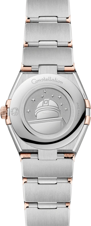 Omega,Constellation 25mm,25mm,Stainless Steel,Sedna Gold,Purple,Quartz,In-house Caliber,Sapphire,Crystal Glass,131,131.25.25.60.99.001