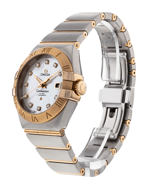 Omega,Constellation 31mm,31mm,Red Gold,Stainless Steel,White,Automatic,Day,50hours,123,123.20.31.20.55.001