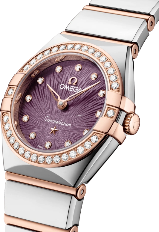 Omega,Constellation 25mm,25mm,Stainless Steel,Purple,Quartz,In-house Caliber,Sapphire,Crystal Glass,131,131.25.25.60.60.002