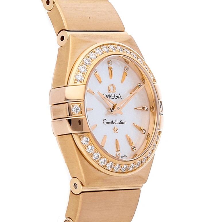 Omega,Constellation 24mm,24mm,Red Gold,White,Quartz,30000hours,In-house Caliber,123,123.55.24.60.55.002