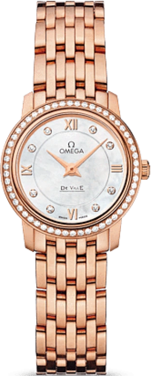Omega,De Ville 24.50mm,24.50mm,Red Gold,White,Quartz,Zodiac Indications,30000hours,424,424.55.24.60.55.002
