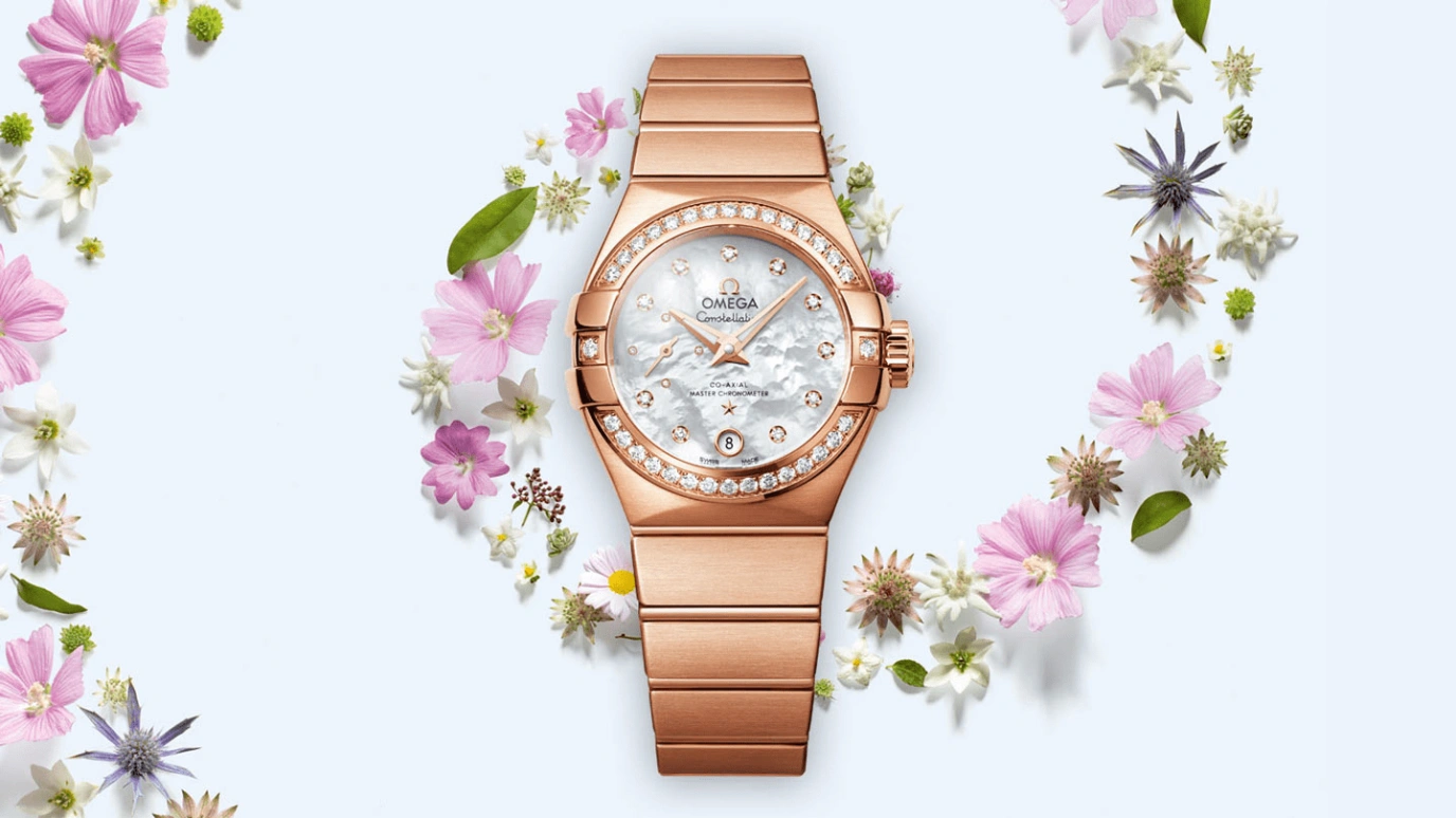 Omega,Constellation 27mm,27mm,Red Gold,White,Automatic,Date,Co-Axial Escapement,127,127.55.27.20.55.001