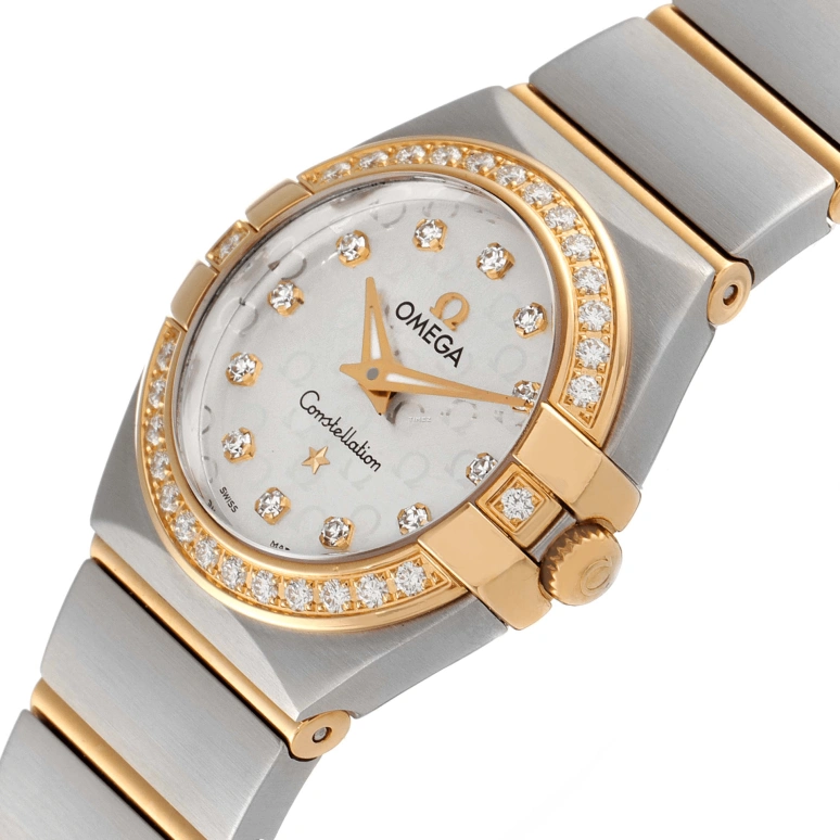 Omega,Constellation 24mm,24mm,Yellow Gold,Stainless Steel,Silver,Quartz,30000hours,In-house Caliber,123,123.25.24.60.52.002
