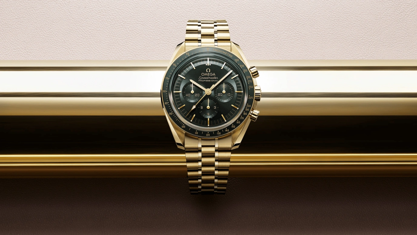 Omega,Speedmaster 42mm,42mm,Ceramic,Moonshine Gold,Green,Handwound,Chronograph,50hours,310,310.60.42.50.10.001