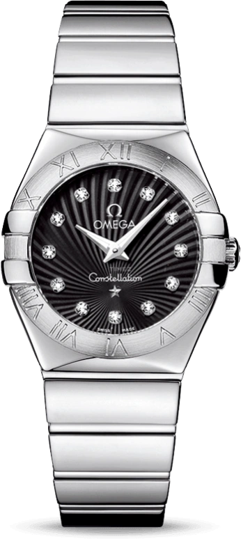 Omega,Constellation 27mm,27mm,Stainless Steel,Black,Quartz,30000hours,In-house Caliber,123,123.10.27.60.51.002