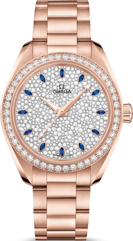 Omega,Aqua Terra 34mm,34mm,Sedna Gold,Automatic,Co-Axial Escapement,55hours,220,220.55.34.20.99.002